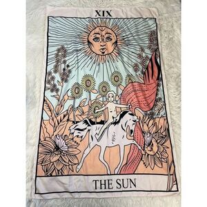THE SUN Vintage Tarot XIX Tapestry 39” X 60”  Wall Hanging Boho Home Decor NWOT